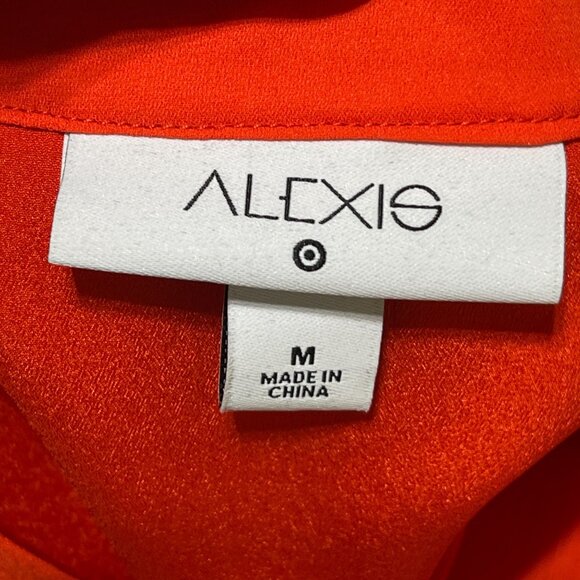 Alexis Target Angel Sleeve Dress Orange Red Size M Medium Midi Tiered - Picture 4 of 7